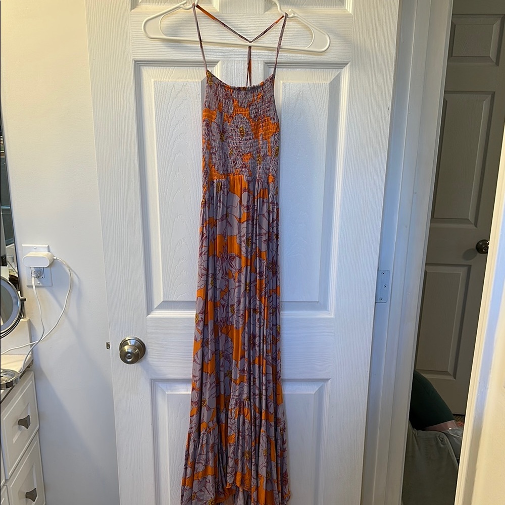 Free People Purple and Orange Maxi Dress